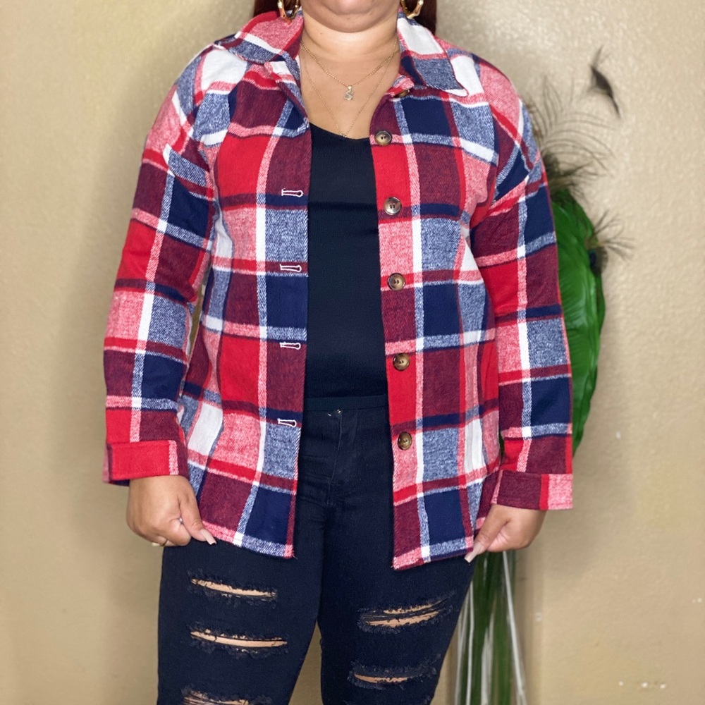 Plaid Flannel Shacket Jacket